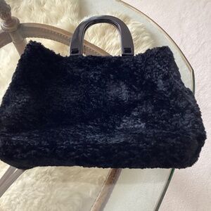 Chic Grace Chuang Black Velvet Top Handle Purse
